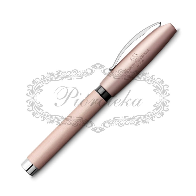 Coffret Cadeau Faber-Castell Essentio Aluminium Rose - Stylo Plume M, Stylo Bille B, étui, écriture Fluide, Idée Cadeau élégant