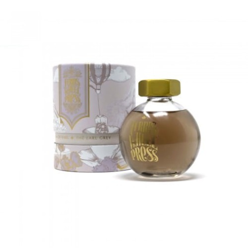 Atrament-Ferris-Wheel-Press-85ml-Cream-of-Earl-okragly-szklany-flakon-z-mosiezna-zakretka