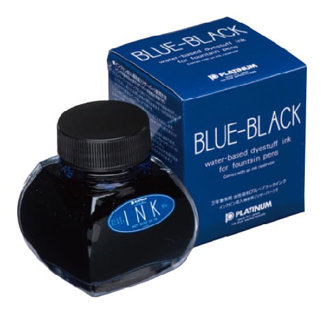 Archiwalny atrament żelazowo-galusowy Platinum Blue-Black 60 ml w butelce ze zbiorniczkiem