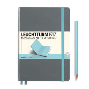 Notes LEUCHTTURM 1917 Medium BICOLORE antracytowo-jasnoniebieski gładki