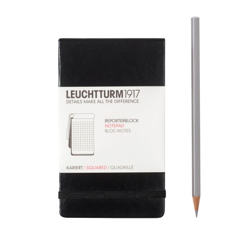 Notes LEUCHTTURM 1917 A6 Pocket reporterski, czarny kratka