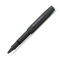Matowe czarne pióro kulkowe Kaweco AL Sport Black z aluminium w pozycji rozłożonej z zakrętką nałożoną na korpus.