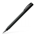 Eleganckie pióro wieczne Faber-Castell Ambition All Black wykonane ze szczotkowanej czarnej żywicy.