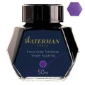 Atrament WATERMAN fioletowy 50ml z próbką koloru.