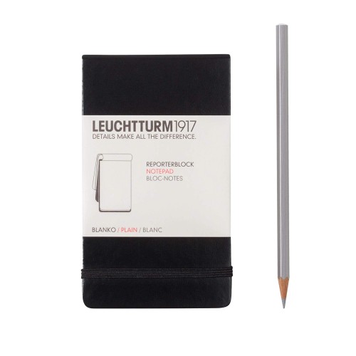 Notes LEUCHTTURM 1917 A6 Pocket reporterski, czarny gładki