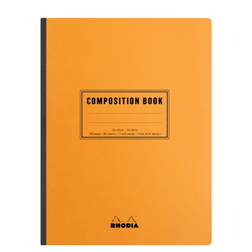 Notes RHODIA B5 Composition Book linia orange