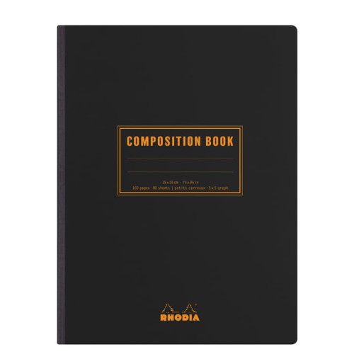 Notes RHODIA B5 Composition Book linia black