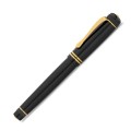 Zamknięte pióro kulkowe Kaweco DIA2 Gold, prezentujące klasyczną linię i harmoniczne połączenie czarnego akrylu ze złotymi wykończeniami.