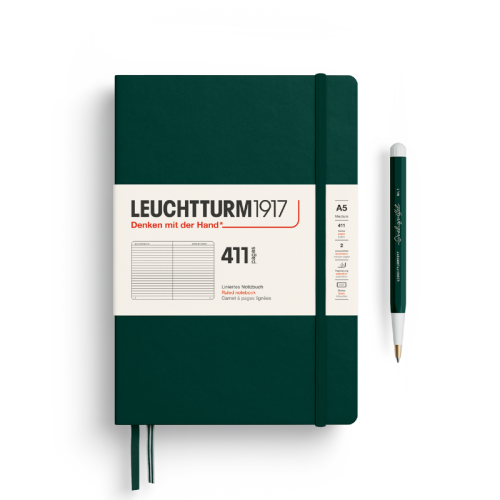 Notes LEUCHTTURM 1917 Medium A5 SERIA 411 Forest Green linia