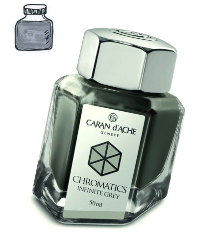 Atrament CARAN d'ACHE Infinite Grey 50ml z próbką koloru