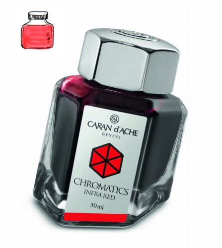 Atrament CARAN d'ACHE Infra Red 50ml z próbką koloru