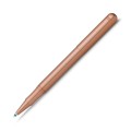 Długopis Kaweco Liliput Copper w dwóch częściach – widoczny smukły korpus z wkładem oraz oddzielna miedziana skuwka.