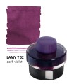 Atrament LAMY T52 Dark Lilac 50ml z próbką koloru.