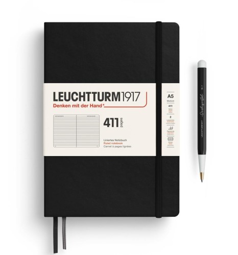 Notes LEUCHTTURM 1917 Medium A5 SERIA 411 czarny linia