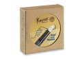 Zestaw prezentowy Kaweco: pióro wieczne AL Sport Piston Filler w złotym metalowym pudełku