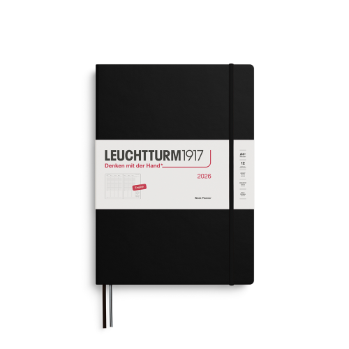 Kalendarz LEUCHTTURM A4+ 2026 tygodniowy pionowy czarny