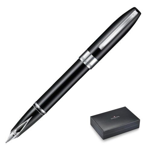 Pióro wieczne SHEAFFER LEGACY Glossy Black CT z widoczną stalówka Inlaid Nib.