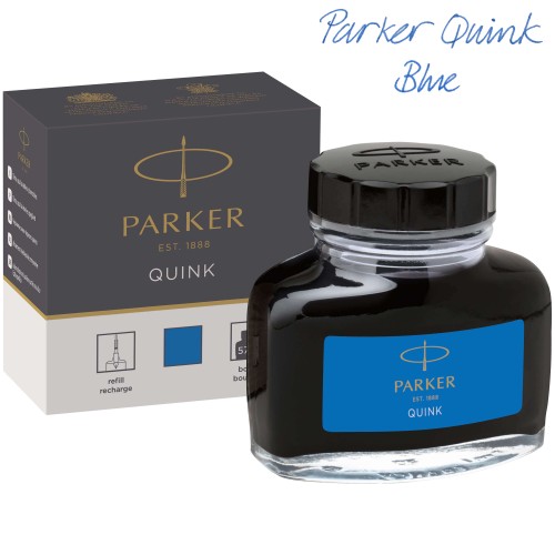 Atrament PARKER Quink niebieski zmywalny w szklanym kałamarzu 57ml.