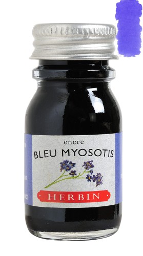 Atrament J. HERBIN 10ml - Blue Myosotis z próbką koloru