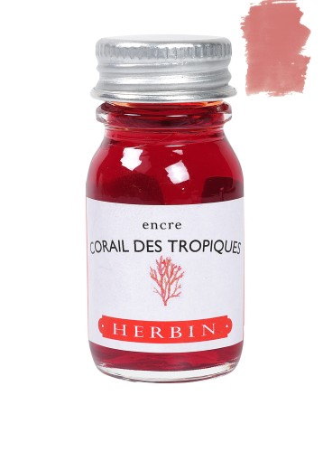 Atrament J. HERBIN 10ml - Corail des tropiques z próbką koloru