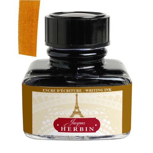 Atrament HERBIN 30ml "PARIS" - Tour Eiffel - yellow/brown z próbką koloru