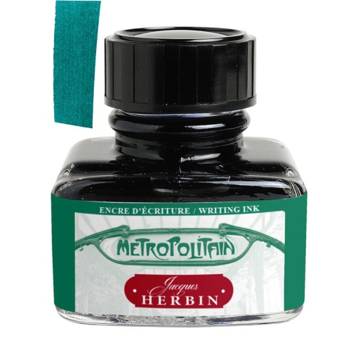 Atrament HERBIN 30ml "PARIS" - Metro Parisien - green z próbką koloru