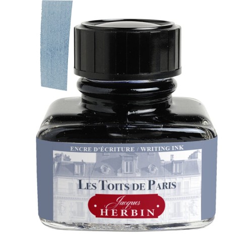 Atrament HERBIN 30ml "PARIS" - Les toits de Paris - grey z próbką koloru