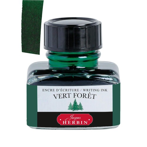 Atrament J. HERBIN 30ml - Vert Foret z próbką koloru