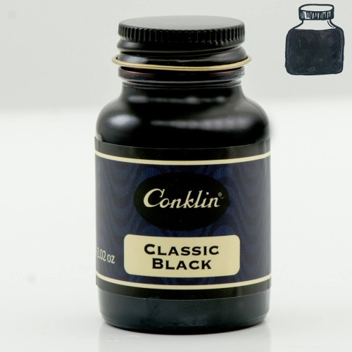 Atrament CONKLIN Classic Black 60ml z próbką koloru