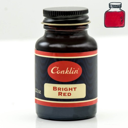 Atrament CONKLIN Bright Red 60ml z próbką koloru