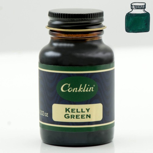 Atrament CONKLIN Kelly Green 60ml z próbką koloru