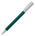 Długopis Faber-Castell Ambition Soft Teal z morskim, szczotkowanym korpusem oraz srebrnym, lśniącym klipsem i uchwytem.