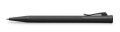 Całkowicie czarny matowy długopis Graf von Faber-Castell Tamitio Black Edition z powłoką PVD i żebrowanym korpusem.