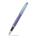 Pióro wieczne SHEAFFER VFM EXPRESSIONS perłowo-niebieski PVD z widoczną stalówką.