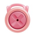 Górna część skuwki pióra wiecznego Lamy AL-star Flamingo z widocznym różowym wykończeniem i charakterystycznym krzyżowym nacięciem.
