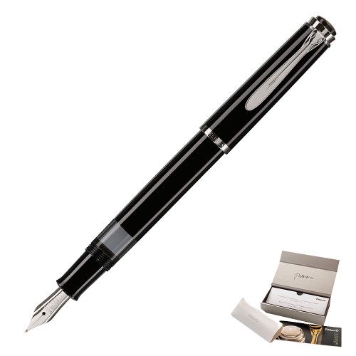 pióro wieczne Pelikan M205 czarne z systemem tłokowym.