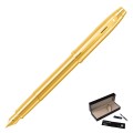 Pióro wieczne SHEAFFER Gift 100 Glossy Gold PVD z widoczną stalówką.