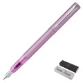 Fioletowe pióro wieczne Parker Vector XL Lilac z chromowaną stalówką i przezroczystym uchwytem.
