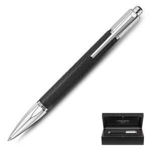Długopis CARAN D`ACHE Varius Ivanhoe Black posrebrzane/rodowane