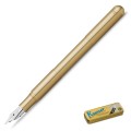 Pióro wieczne Kaweco Supra Brass z mosiądzu, konstrukcja modułowa z odkręcanym łącznikiem i dużą stalówką, styl industrialny
