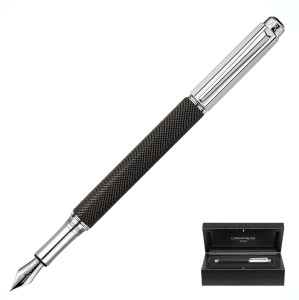 Pióro wieczne CARAN D`ACHE Varius Ivanhoe Black posrebrzane/rodowane