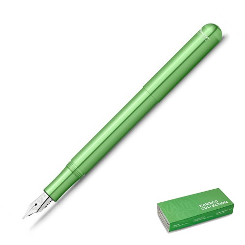 Pióro wieczne Kaweco Liliput Collection Green z anodyzowanego aluminium w kolorze zielonym, srebrna stalówka.