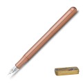 Pióro wieczne Kaweco Liliput Copper wykonane z litej miedzi o ciepłym odcieniu, widoczna srebrna stalówka.