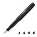 Pióro wieczne Kaweco Calligraphy Sport Black z wymiennymi stalówkami o różnych szerokościach.
