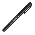 Zamknięte pióro wieczne Platinum Preppy Black Edition F 03 z nałożoną czarną skuwką.