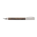 Pióro wieczne Faber-Castell Ambition Coconut z naturalnego drewna z chromowaną skuwką i tłoczkiem.