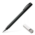 Eleganckie pióro wieczne Faber-Castell Ambition All Black wykonane ze szczotkowanej czarnej żywicy.