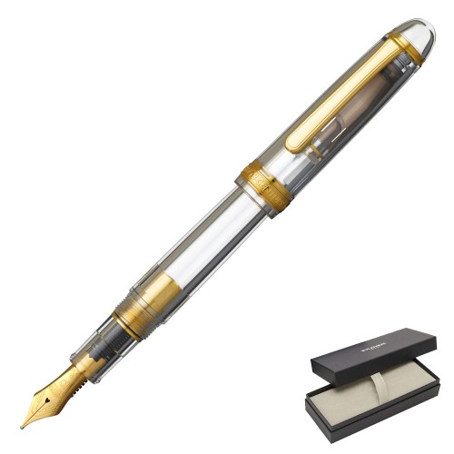 Pióro wieczne Platinum #3776 Century 2.0 Demonstrator GT ze złotymi wykończeniami.