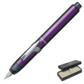 Pióro wieczne PLATINUM CURIDAS STONES VIOLET z wysuniętą stalówką.