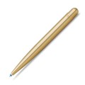 Mosiężny długopis Kaweco Liliput Brass w wersji przyciskowej o złotym kolorze na białym tle.